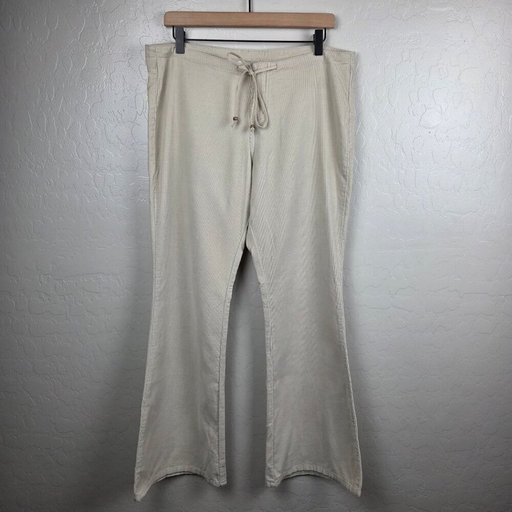 Vintage Y2K Xhilaration Corduroy Tie Waist Flare Leg Jeans Size 11 Boho Festival